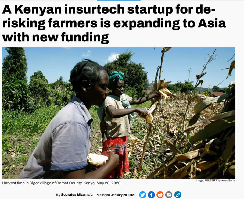 Socrates Mbamalu - A Kenyan Tech Startup for De-Risking Farmers is Expanding to Asia with New Funding Quartz Africa, 2021